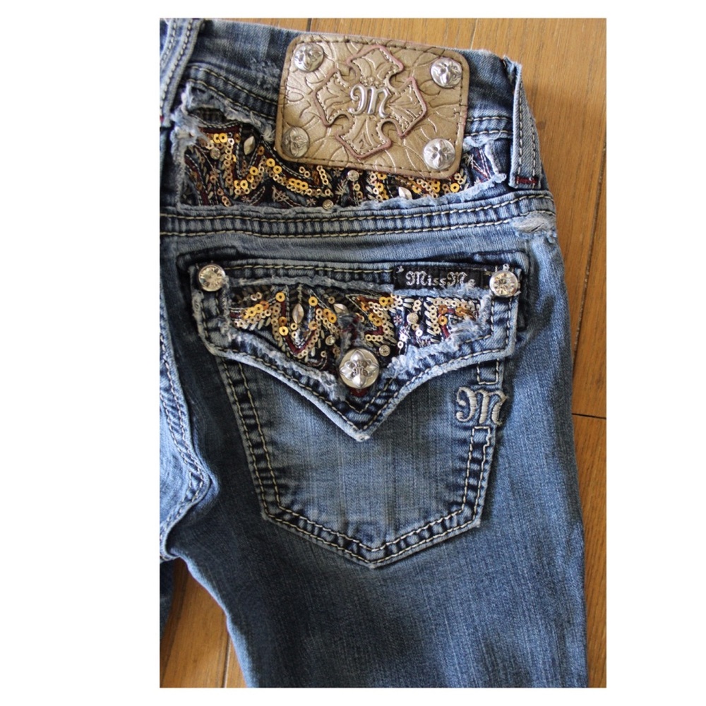 Miss Me Signature Skinny Sequin Blingy Jeans 23 00 Preowned